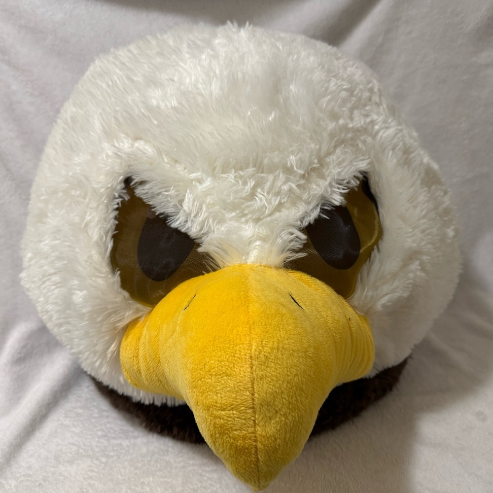 Plush Eagle Head Costume - White and Yellow